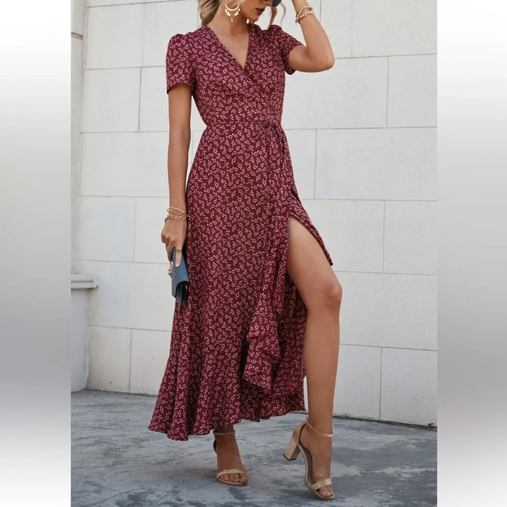 PrettyGarden Floral Wrap Dress π» - Picture 1 of 11
